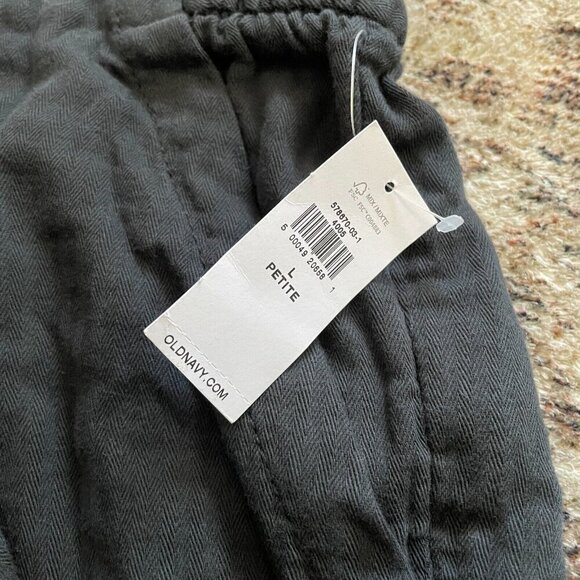 Old Navy NWT Safari Pant Womens Sz L Petite Panther Black Drawstring Beach Comfy - Picture 5 of 14